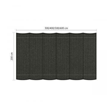 Harmonicadoek incl. bevestigingsset 2,00x6,00-Deep Grey