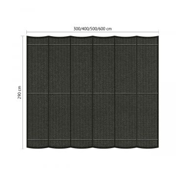 Harmonicadoek incl. bevestigingsset 2,90x6,00-Deep Grey