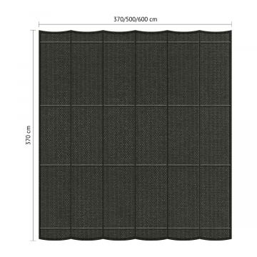 Harmonicadoek incl. bevestigingsset 3,70x6,00-Deep Grey