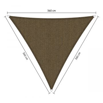 Schaduwdoek driehoek 3,60x3,60x3,60 meter