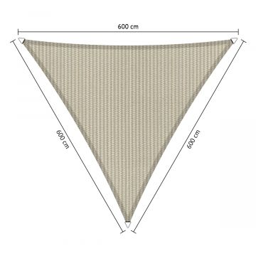 Schaduwdoek driehoek 6,00x6,00x6,00 meter